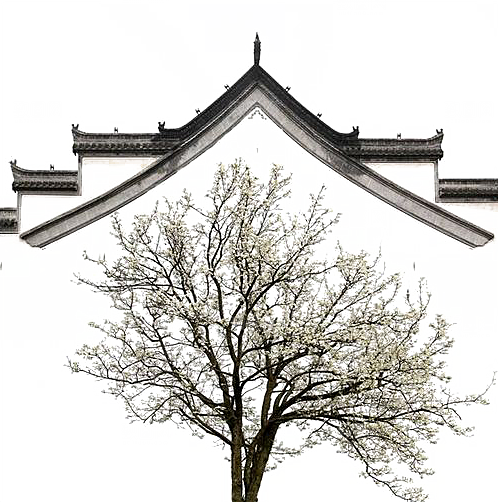 中国风徽派建筑免扣背景元素