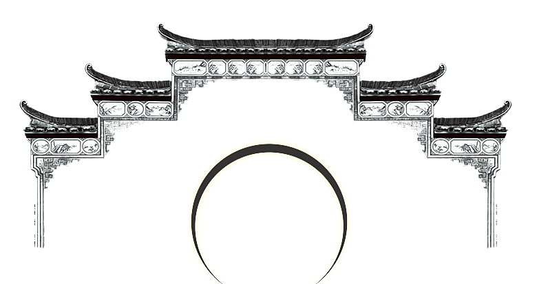 中国风徽派建筑免扣背景元素