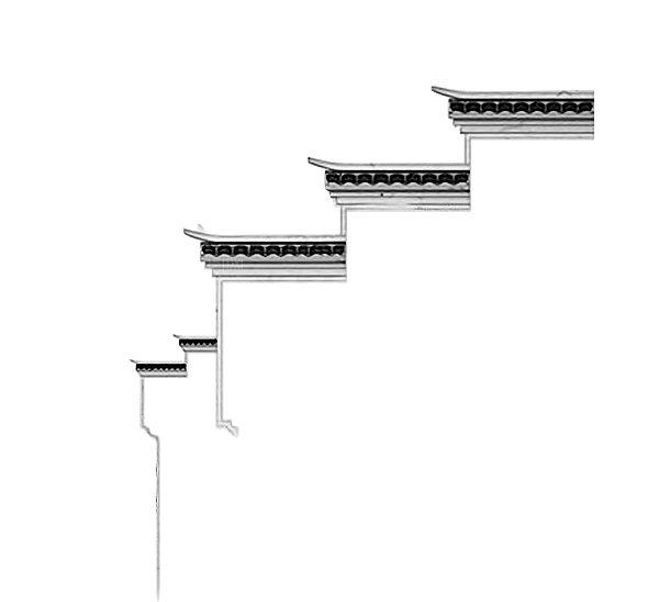 中国风徽派建筑免扣背景元素
