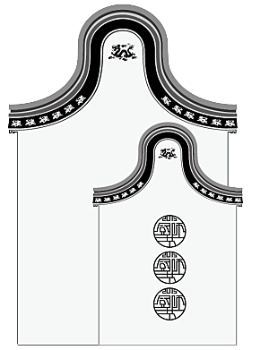 中国风徽派建筑免扣背景元素