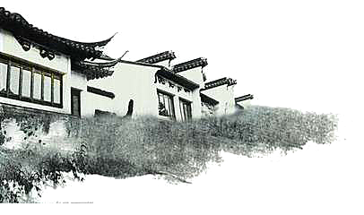中国风徽派建筑免扣背景元素