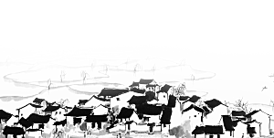 中国风徽派建筑免扣背景元素
