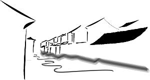 中国风徽派建筑免扣背景元素