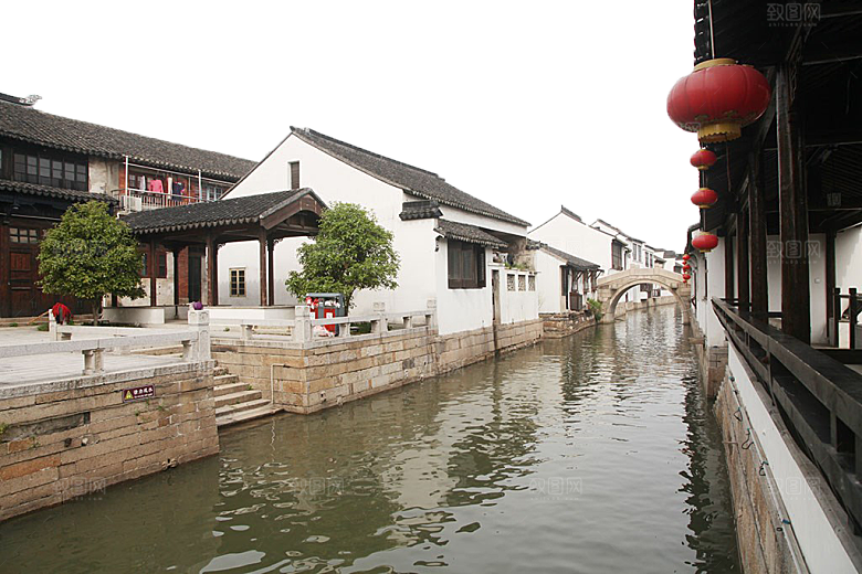 江南山水水墨徽派建筑房屋PNG素材