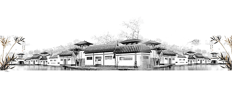 中国风徽派建筑免扣背景元素