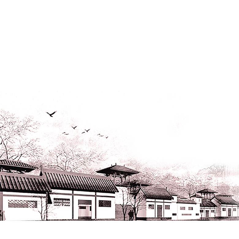中国风徽派建筑免扣背景元素