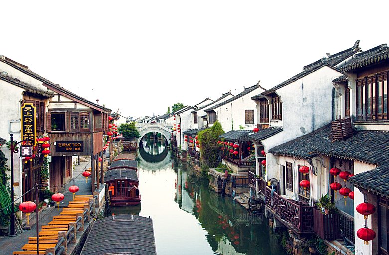 中国风徽派建筑免扣背景元素