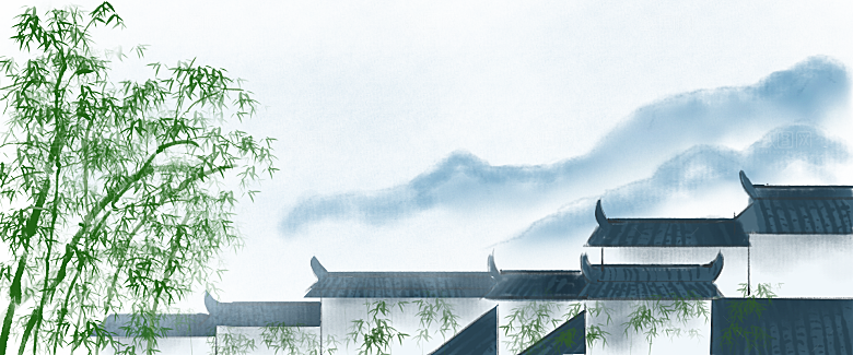 中国风徽派建筑免扣背景元素