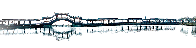 江南山水水墨徽派建筑房屋PNG素材