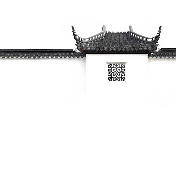 江南山水水墨徽派建筑房屋PNG素材