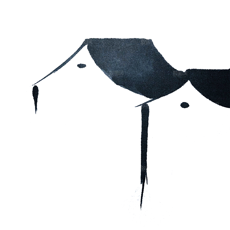 中国风徽派建筑免扣背景元素