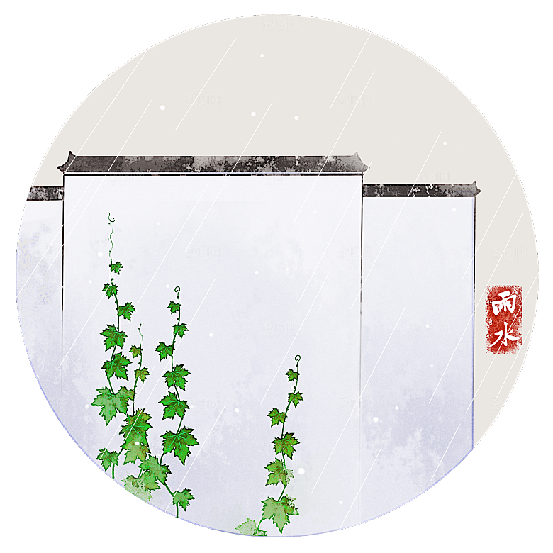 江南山水水墨徽派建筑房屋PNG素材