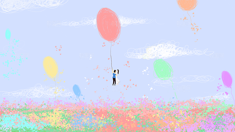 七夕情人节节日简约大气插画海报