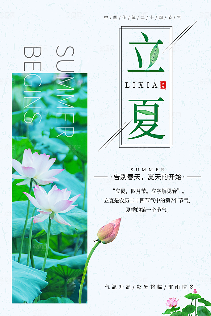 立夏节气简约大气海报