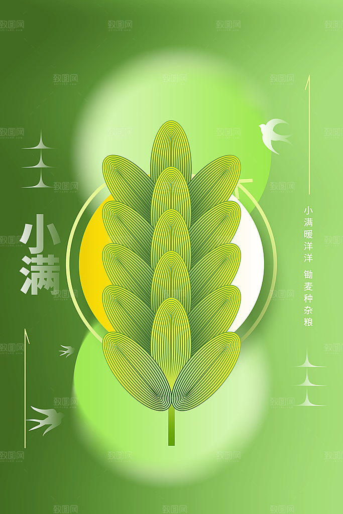 小满节气传统海报