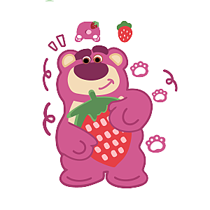 草莓熊派对贴纸表情包玩具粉色素材
