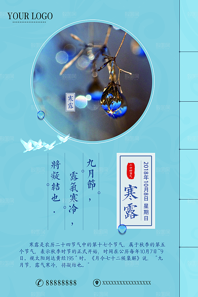 寒露海报寒露节气