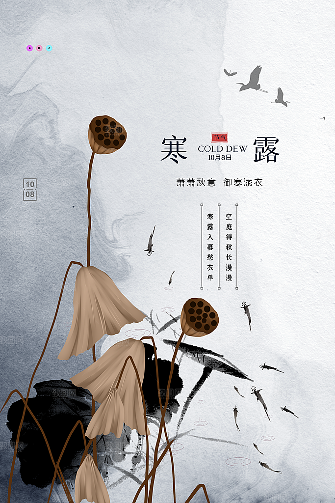 寒露节气寒露海报