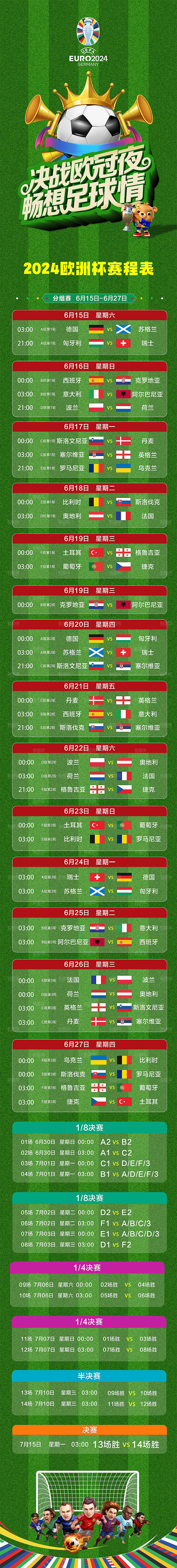 2024欧洲杯赛程长图海报