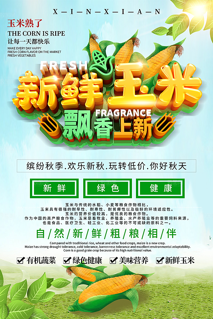 新鲜玉米绿色健康