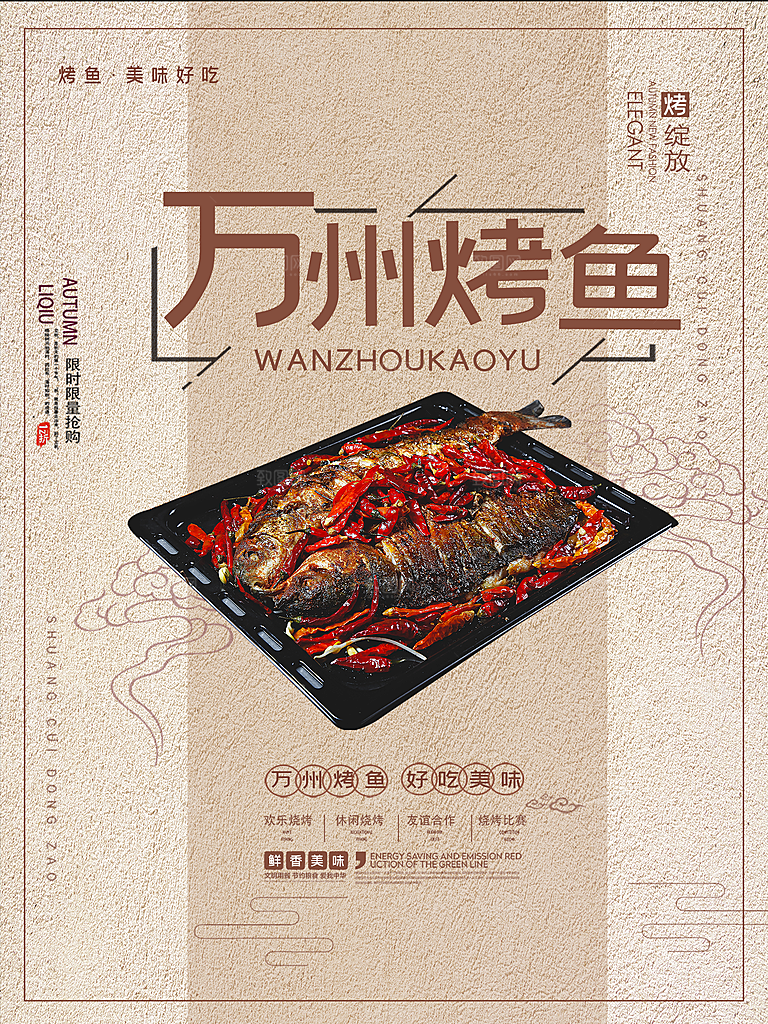 万州烤鱼宣传海报