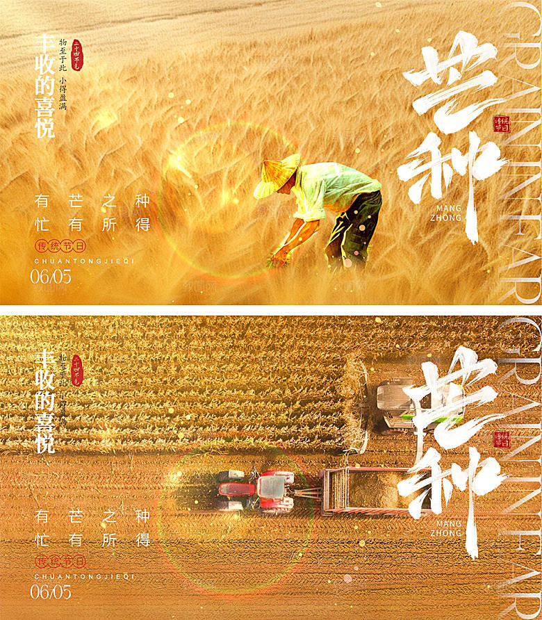 芒种节气宣传海报