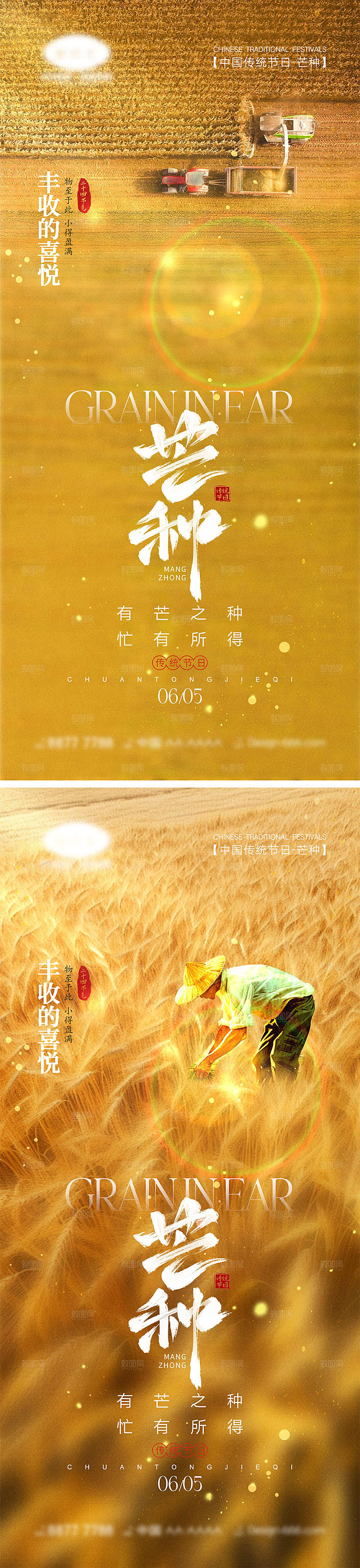 芒种节气宣传海报