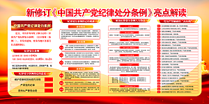 新修订中国共产党纪律处分条例党建展板