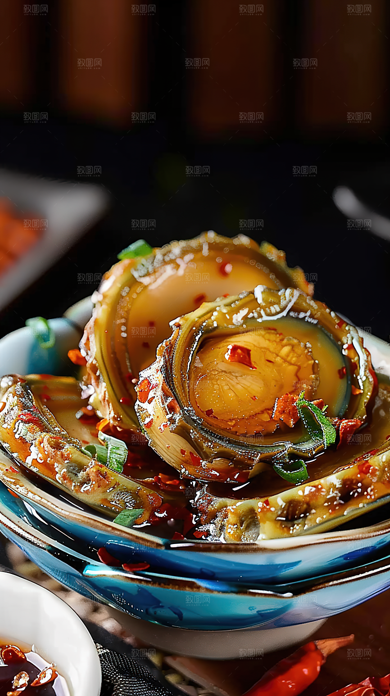 鲍鱼海产烹饪蛋白美味海鲜鲜美美食