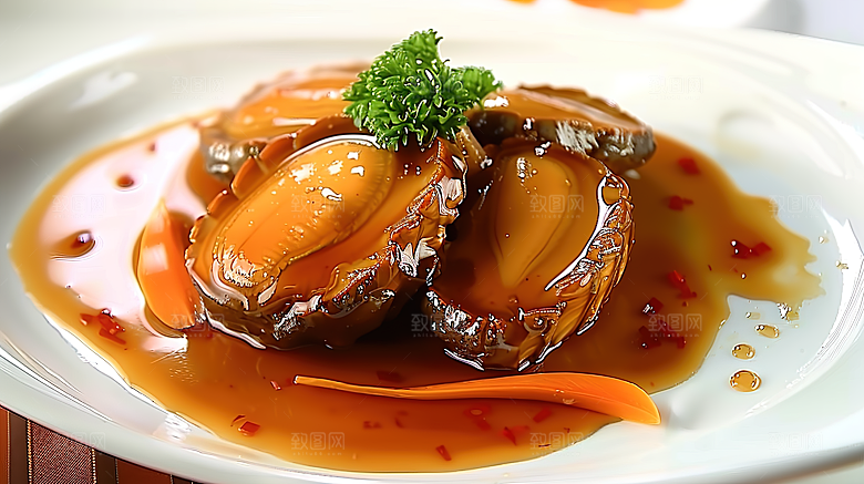 海鲜鲜美鲍鱼海产美食美味烹饪蛋白