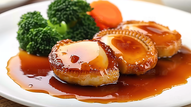 海鲜鲜美鲍鱼海产美食美味烹饪蛋白