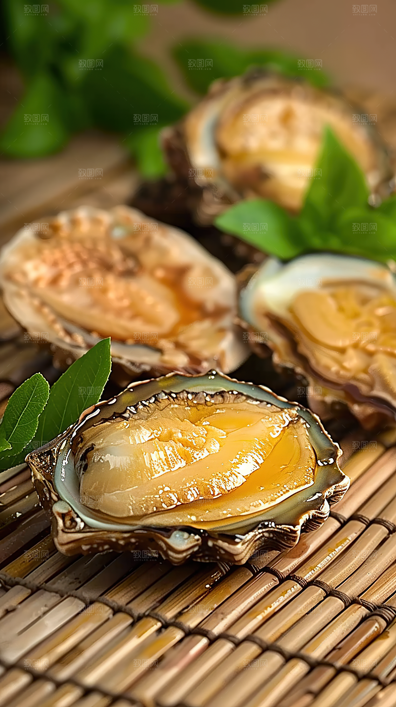 海鲜鲜美鲍鱼海产美食美味烹饪蛋白
