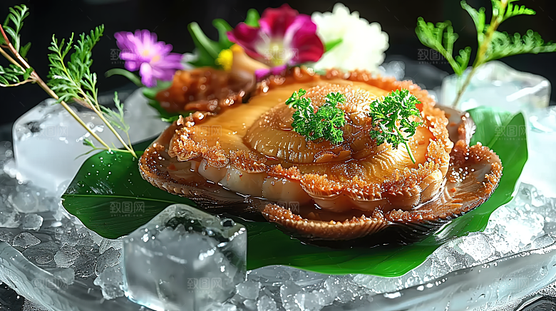海鲜鲜美鲍鱼海产美食美味烹饪蛋白
