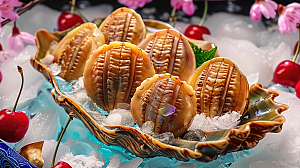 海鲜蛋白海产美味鲍鱼烹饪鲜美美食