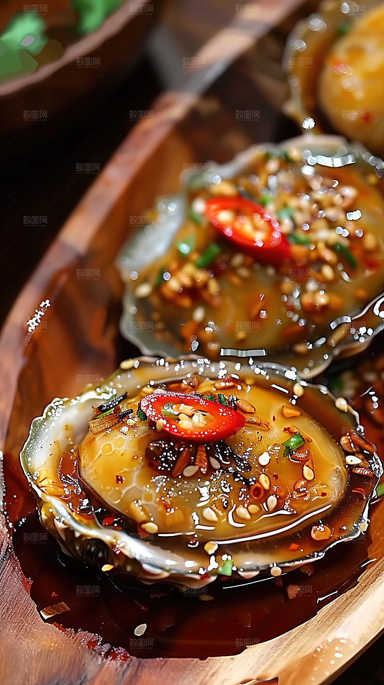 海鲜蛋白海产美味鲍鱼烹饪鲜美美食