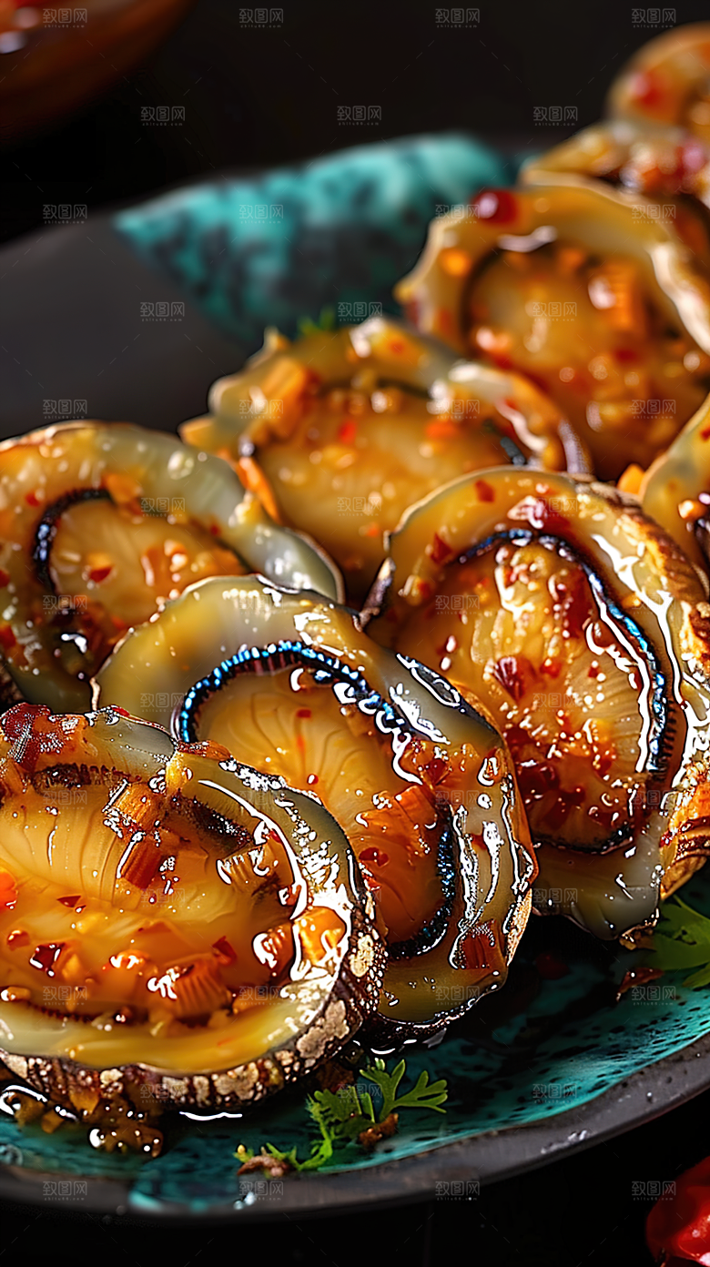 鲜美鲍鱼美味海鲜海产美食蛋白烹饪