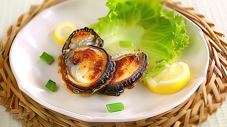 鲜美鲍鱼美味海鲜海产美食蛋白烹饪