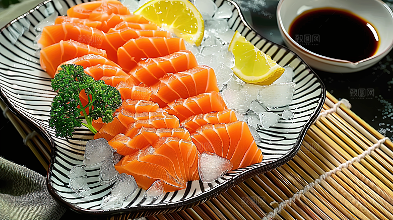鱼类美食海鲜鱼生新鲜三文鱼美味海产