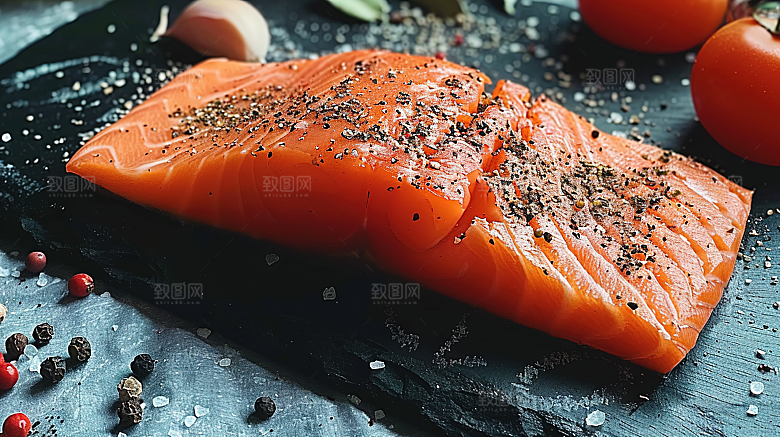 海鲜海产美食鱼类新鲜三文鱼鱼生美味