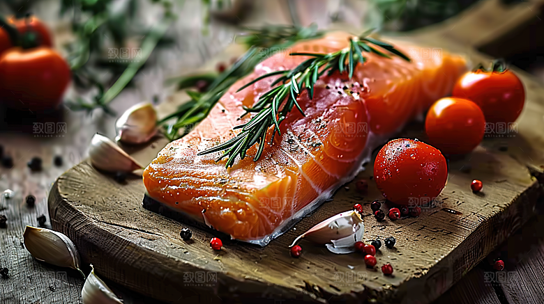 海鲜海产美食鱼类新鲜三文鱼鱼生美味