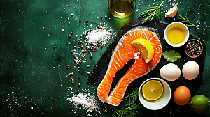 海鲜海产美食鱼类新鲜三文鱼鱼生美味