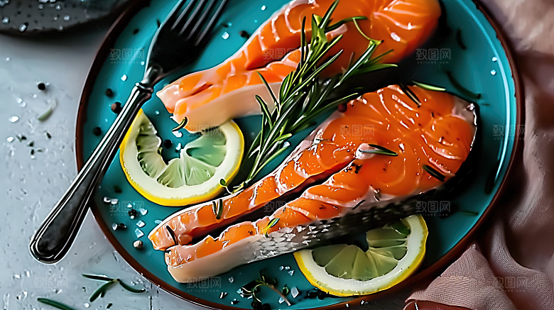 美味海产鱼生海鲜美食三文鱼鱼类新鲜