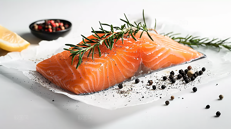 新鲜鱼类美食海鲜海产三文鱼鱼生美味