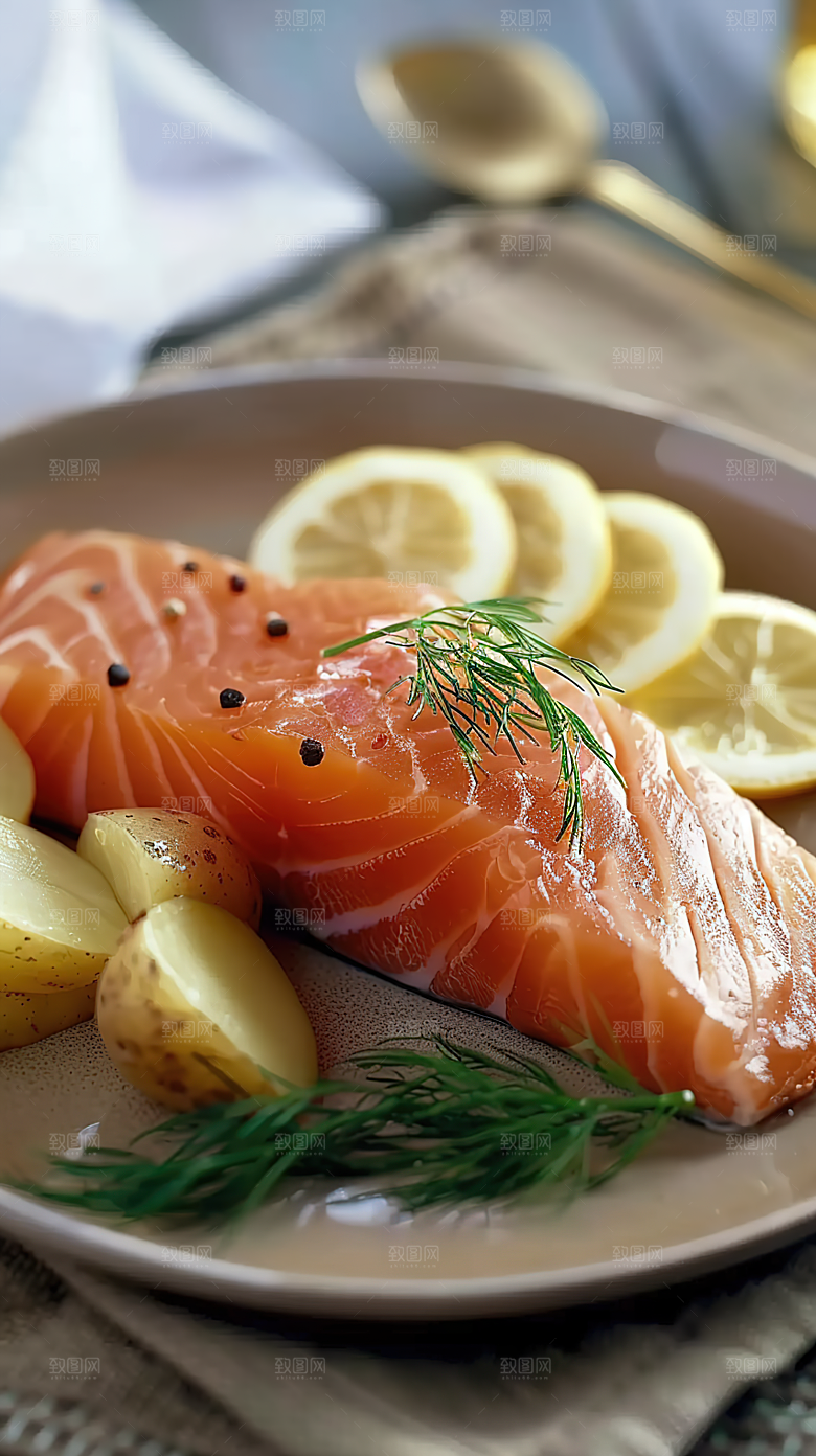 新鲜鱼类美食海鲜海产三文鱼鱼生美味