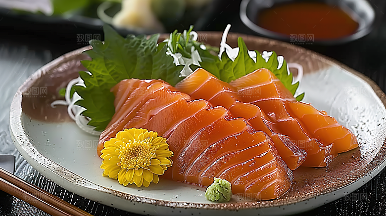新鲜海鲜三文鱼美味海产美食鱼生鱼类
