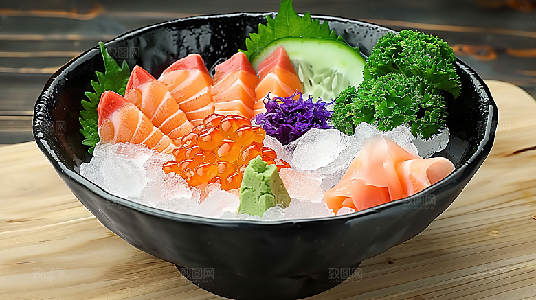 新鲜海鲜三文鱼美味海产美食鱼生鱼类