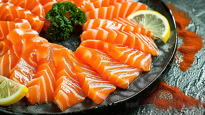 三文鱼新鲜美味美食鱼类鱼生海产海鲜