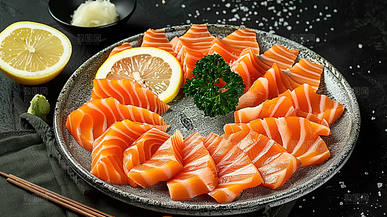 三文鱼新鲜美味美食鱼类鱼生海产海鲜