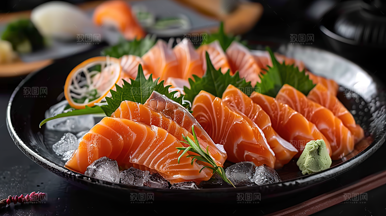 三文鱼新鲜美味美食鱼类鱼生海产海鲜