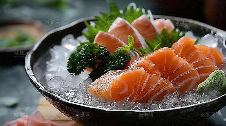 三文鱼新鲜美味美食鱼类鱼生海产海鲜